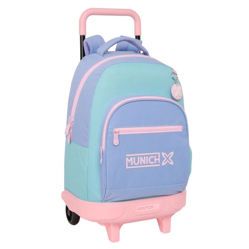 Munich|Mochila Escolar com Rodas Munich Mellow Azul Cor de Rosa Azul celeste 33 x 45 x 22 cm Munich|Mochila Escolar com Rodas Munich Mellow Azul Cor de Rosa Azul celeste 33 x 45 x 22 cm