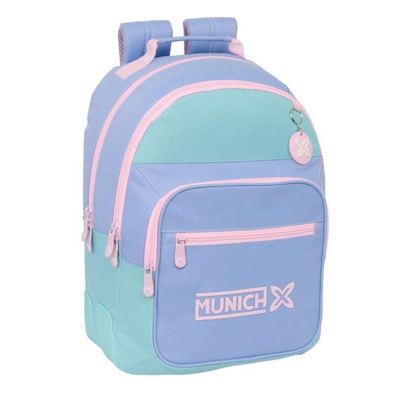 Munich|Mochila Escolar Munich Mellow Azul Cor de Rosa Celeste 32 x 42 x 15 cm