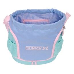 Munich|Saco Mochila com Cordas Munich Mellow Azul Cor de Rosa Celeste 35 x 40 x 1 cm