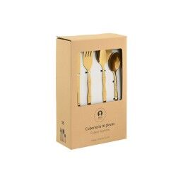 Home ESPRIT|Faqueiro Home ESPRIT Dourado Aço inoxidável 15 x 7 x 24 cm 16 Peças