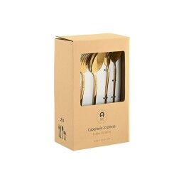Home ESPRIT|Faqueiro Home ESPRIT Dourado Aço inoxidável 17 x 7 x 24 cm 20 Peças