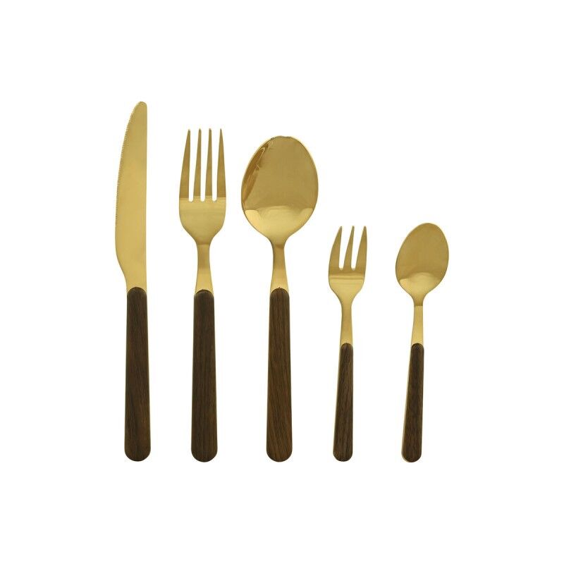 Home ESPRIT|Faqueiro Home ESPRIT Castanho Dourado Aço inoxidável ABS 17 x 7 x 24 cm 20 Peças Home ESPRIT|Faqueiro Home ESPRIT Castanho Dourado Aço inoxidável ABS 17 x 7 x 24 cm 20 Peças