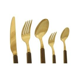 Home ESPRIT|Faqueiro Home ESPRIT Castanho Dourado Aço inoxidável ABS 17 x 7 x 24 cm 20 Peças