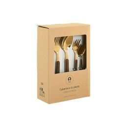 Home ESPRIT|Faqueiro Home ESPRIT Castanho Dourado Aço inoxidável ABS 17 x 7 x 24 cm 20 Peças