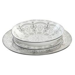 Home ESPRIT|Louça Home ESPRIT Cinzento claro Porcelana Scandi 18 Peças