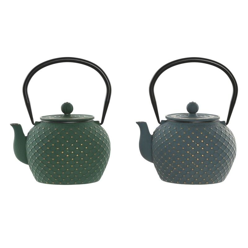 Home ESPRIT|Bule Home ESPRIT Azul Verde Aço inoxidável Ferro 1 L (2 Unidades) Home ESPRIT|Bule Home ESPRIT Azul Verde Aço inoxidável Ferro 1 L (2 Unidades)