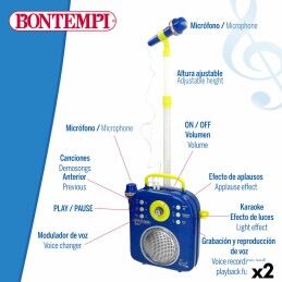 Bontempi|Altifalante com microfone para karaoke Bontempi 2 Unidades