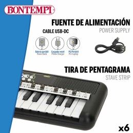Bontempi|Teclado 37 Teclas Bontempi 42 x 4 x 15 cm (6 Unidades)