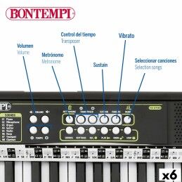 Bontempi|Teclado 37 Teclas Bontempi 42 x 4 x 15 cm (6 Unidades)