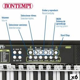 Bontempi|Teclado 37 Teclas Bontempi 42 x 4 x 15 cm (6 Unidades)