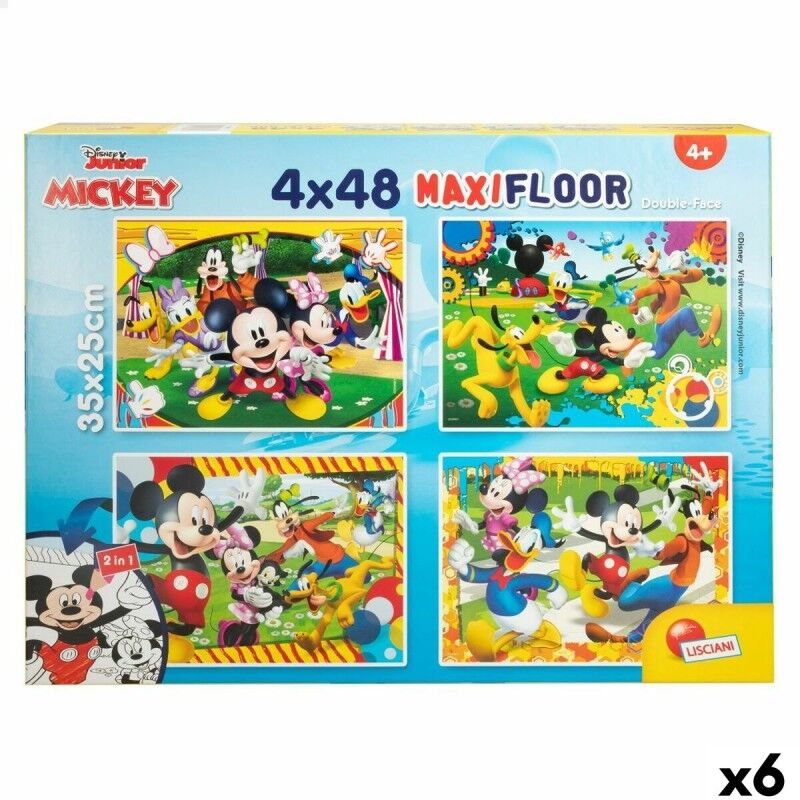 Mickey Mouse|Set de 4 Puzzles Mickey Mouse 35 x 1,5 x 25 cm 48 Peças (6 Unidades)