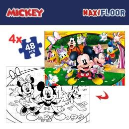 Mickey Mouse|Set de 4 Puzzles Mickey Mouse 35 x 1,5 x 25 cm 48 Peças (6 Unidades)