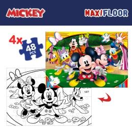Mickey Mouse|Set de 4 Puzzles Mickey Mouse 35 x 1,5 x 25 cm 48 Peças (6 Unidades)