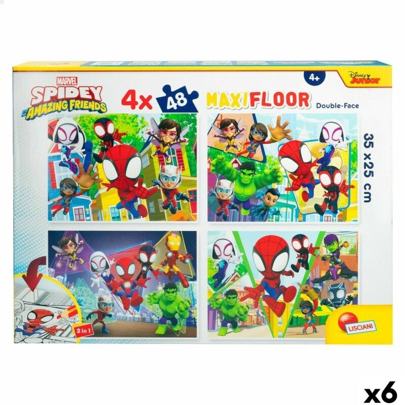 Spidey|Set de 4 Puzzles Spidey 35 x 1,5 x 25 cm 48 Peças (6 Unidades)