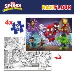 Spidey|Set de 4 Puzzles Spidey 35 x 1,5 x 25 cm 48 Peças (6 Unidades)