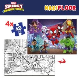 Spidey|Set de 4 Puzzles Spidey 35 x 1,5 x 25 cm 48 Peças (6 Unidades)