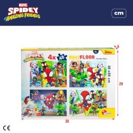 Spidey|Set de 4 Puzzles Spidey 35 x 1,5 x 25 cm 48 Peças (6 Unidades)