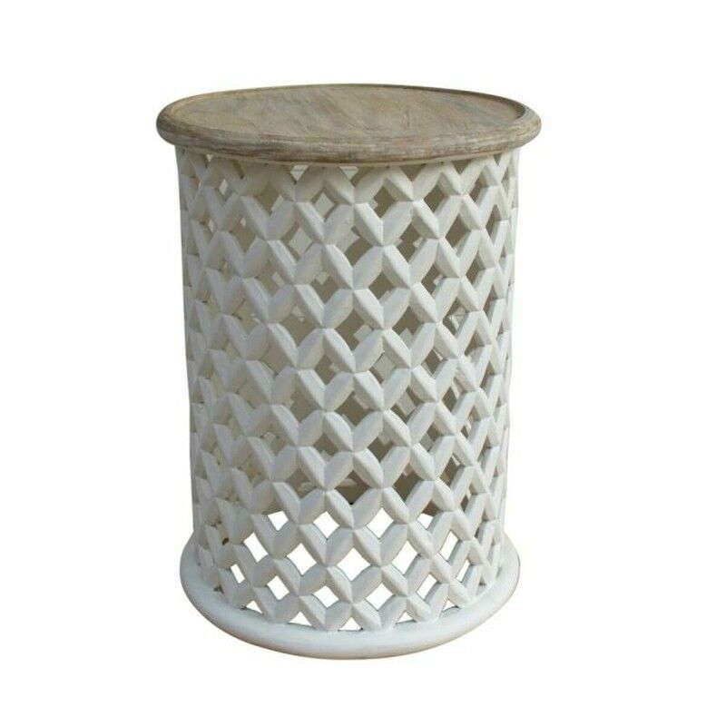DKD Home Decor|Mesa de apoio DKD Home Decor Branco Natural Madeira de mangueira 45 x 45 x 62 cm DKD Home Decor|Mesa de apoio DKD Home Decor Branco Natural Madeira de mangueira 45 x 45 x 62 cm