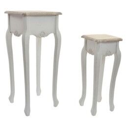 Home ESPRIT|Mesa de apoio Home ESPRIT Preto Natural Cristal Abeto 46 x 46 x 55,5 cm