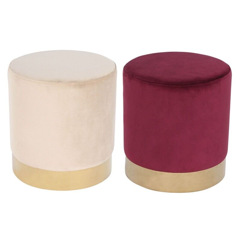 DKD Home Decor|Repousa pés DKD Home Decor Bege Castanho-avermelhado Veludo 40 x 40 x 42 cm (2 Unidades) DKD Home Decor|Repousa pés DKD Home Decor Bege Castanho-avermelhado Veludo 40 x 40 x 42 cm (2 Unidades)