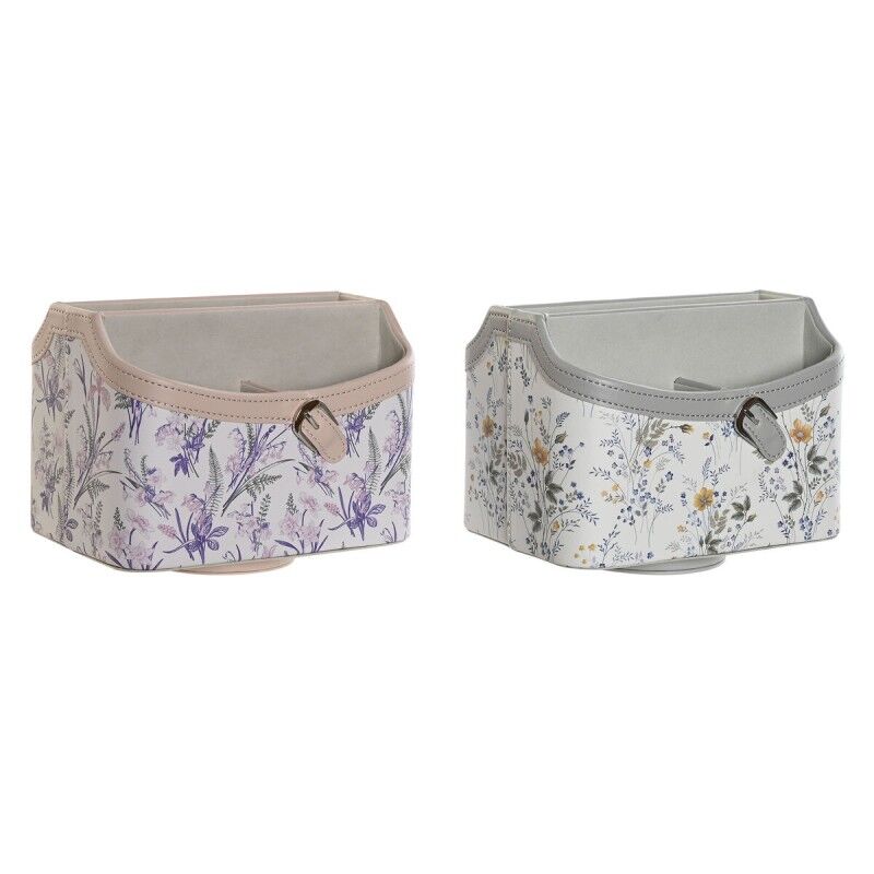 DKD Home Decor|Suporte para comandos DKD Home Decor Branco Cinzento Lilás Rosa Claro 2 Unidades