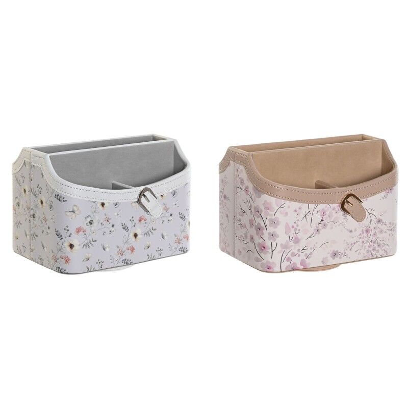 DKD Home Decor|Suporte para comandos DKD Home Decor Azul Cinzento Camel Rosa Claro 2 Unidades