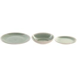 Home ESPRIT|Louça Home ESPRIT Branco Verde Grés 18 Peças