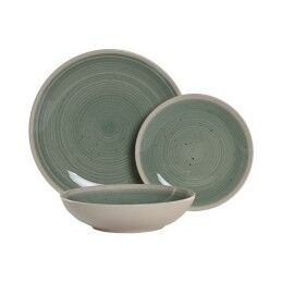 Home ESPRIT|Louça Home ESPRIT Branco Verde Grés 18 Peças