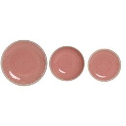Home ESPRIT|Louça Home ESPRIT Branco Cor de Rosa Grés 18 Peças