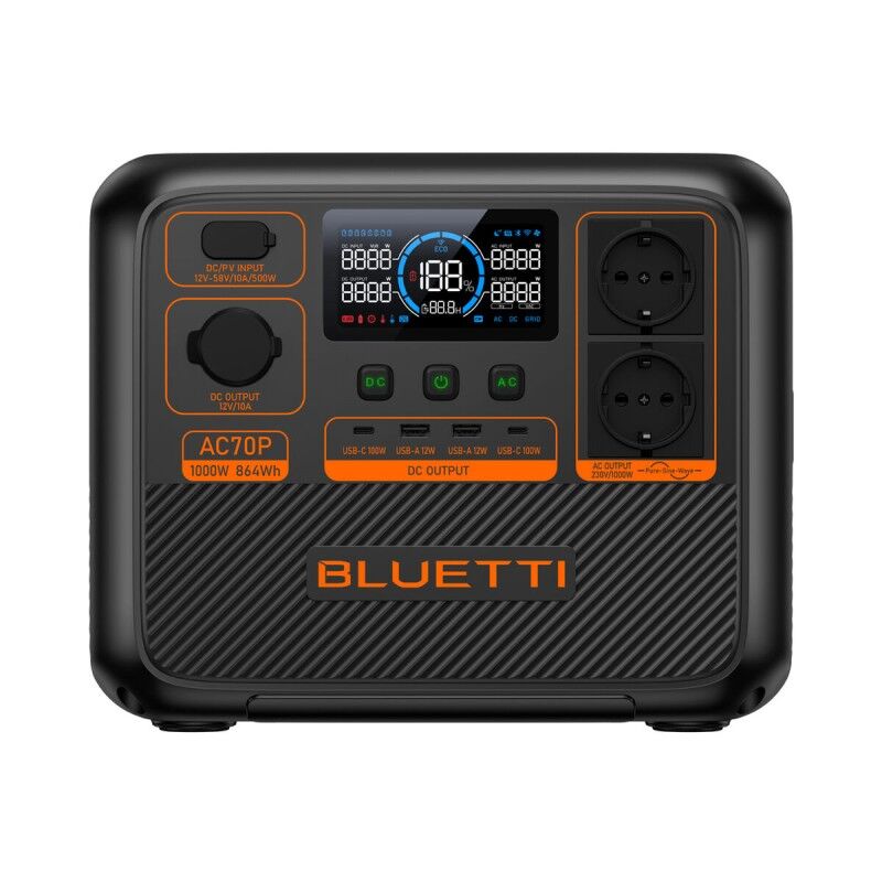 Bluetti|Central eléctrica portátil Bluetti P-AC70P-EU-GY-BL-010 Bluetti|Central eléctrica portátil Bluetti P-AC70P-EU-GY-BL-010