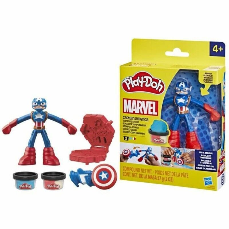 Play-Doh|Jogo de Plasticina Play-Doh Capitán América Set Stamper Shield Multicolor Play-Doh|Jogo de Plasticina Play-Doh Capitán América Set Stamper Shield Multicolor