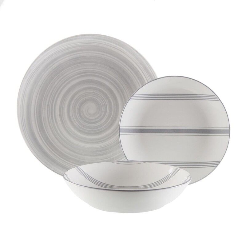 Versa|Louça Versa VORTEX Cinzento Porcelana 18 Peças Versa|Louça Versa VORTEX Cinzento Porcelana 18 Peças
