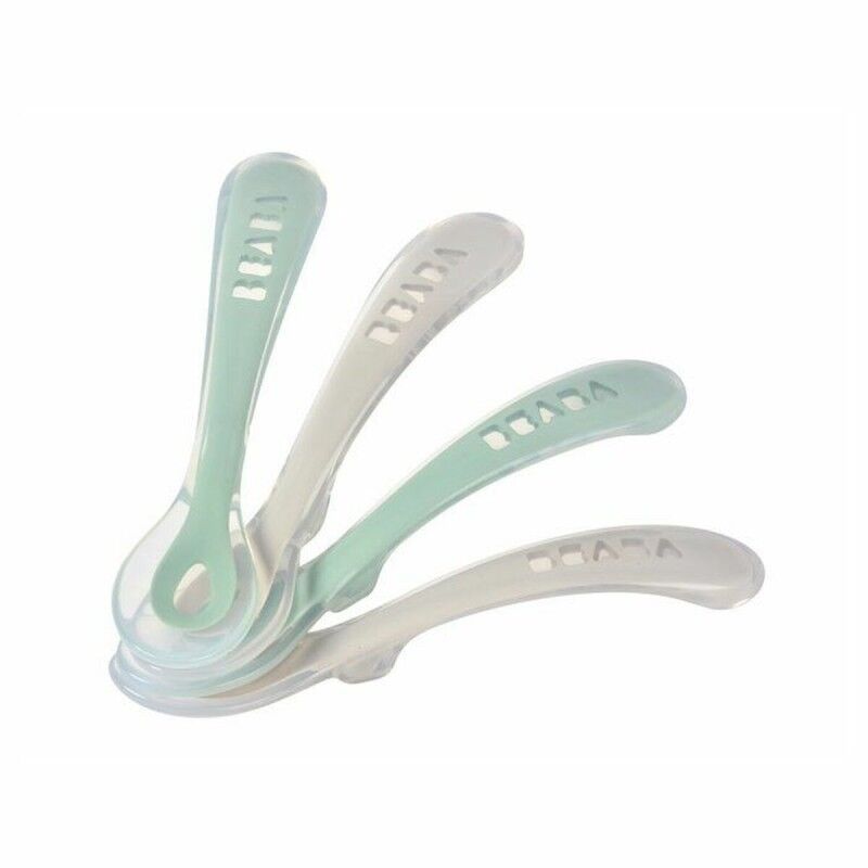 Béaba|Talheres Béaba Verde Cinzento Silicone 4 Peças (4 Unidades) Béaba|Talheres Béaba Verde Cinzento Silicone 4 Peças (4 Unidades)
