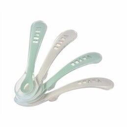 Béaba|Talheres Béaba Verde Cinzento Silicone 4 Peças (4 Unidades)