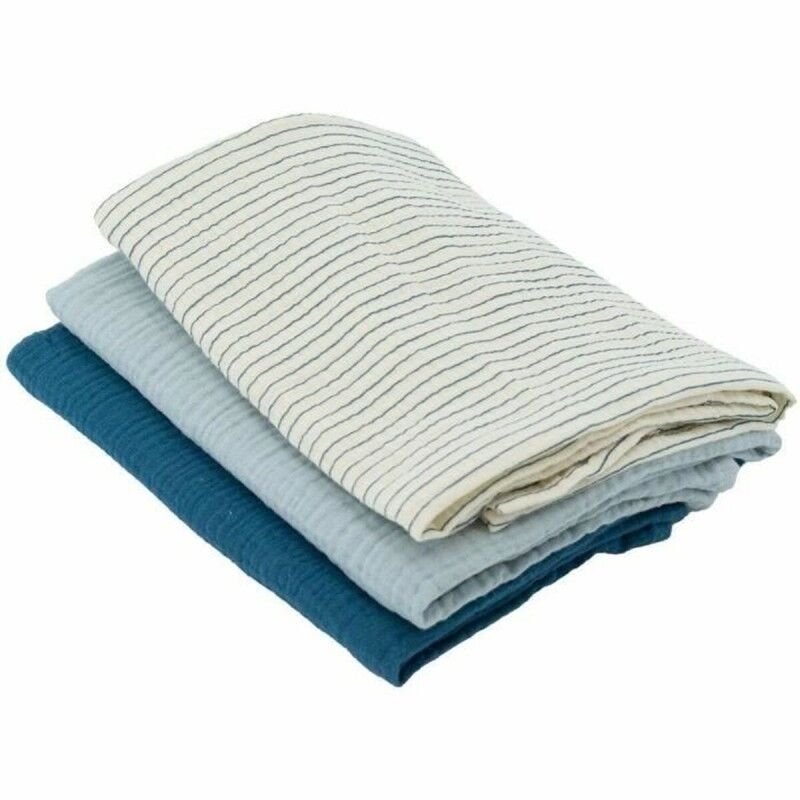 Domiva|Musselina Domiva Azul Resistente 3 Peças (3 Unidades)