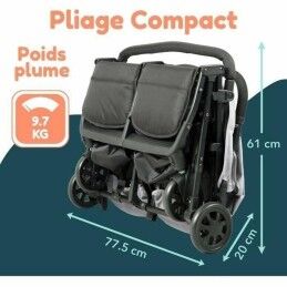 Bambisol|Carrinho de passeio para bebê Bambisol Cinzento