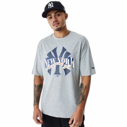 Camisola de Manga Curta Homem New Era MLB Arch Graphic New York Yankees Cinzento claro