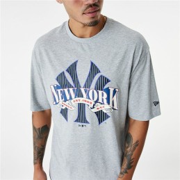 Camisola de Manga Curta Homem New Era MLB Arch Graphic New York Yankees Cinzento claro