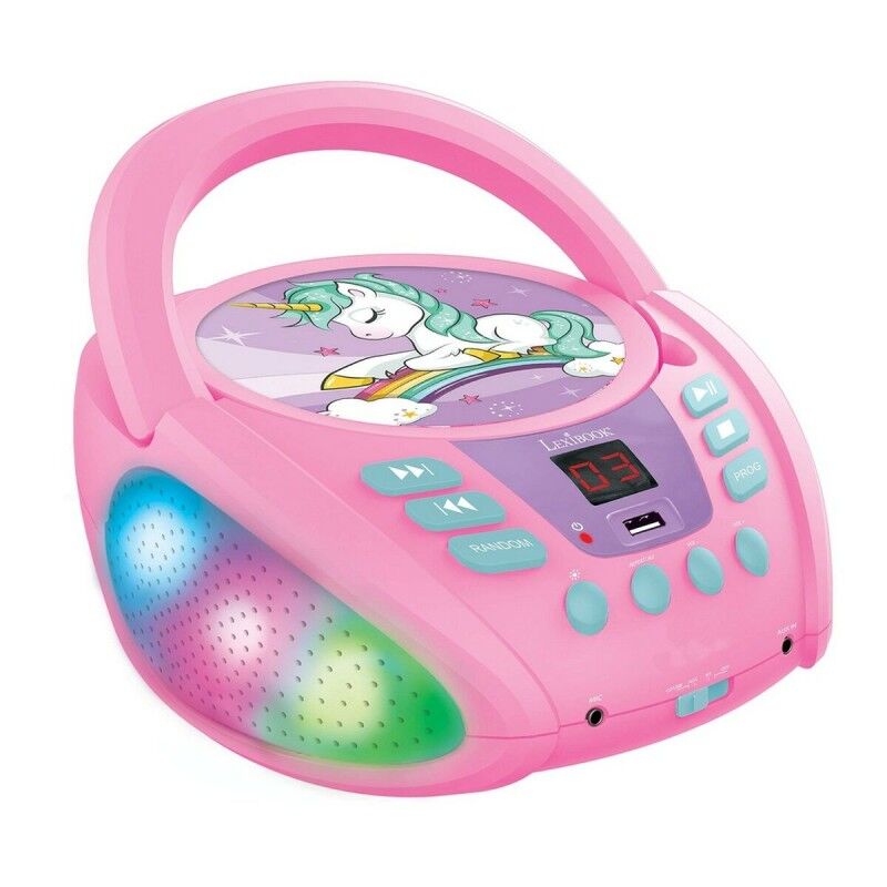 Lexibook|Reprodutor CD/MP3 Lexibook Infantil Cor de Rosa Bluetooth Unicórnio Lexibook|Reprodutor CD/MP3 Lexibook Infantil Cor de Rosa Bluetooth Unicórnio