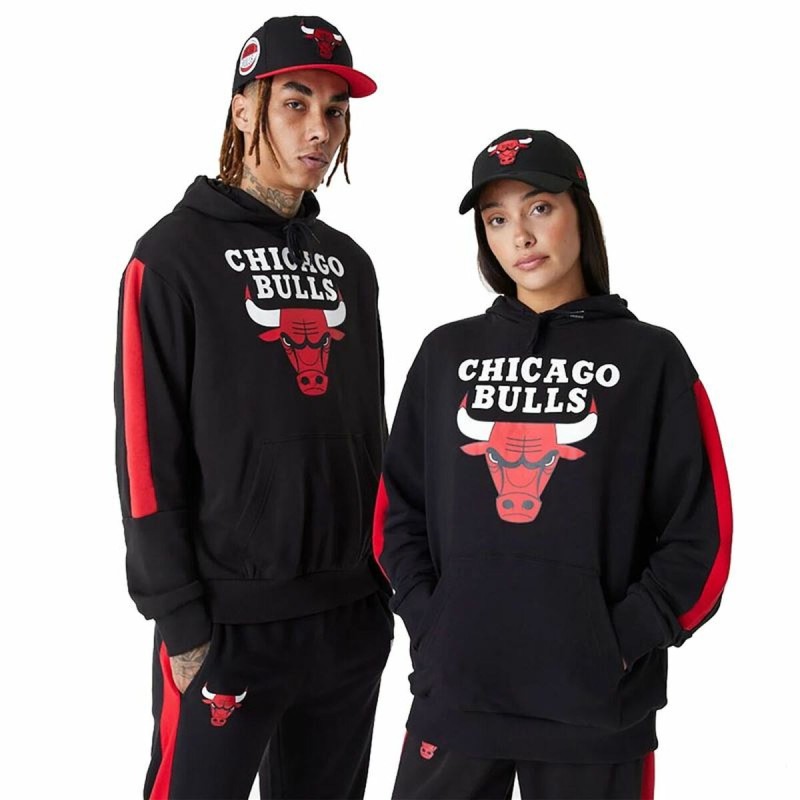 Polar com Capuz Unissexo New Era NBA Colour Block Chicago Bulls Preto