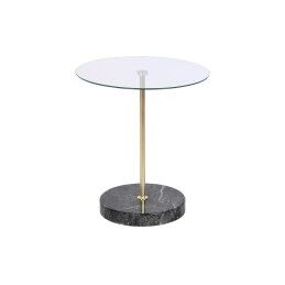 DKD Home Decor|Mesa de apoio DKD Home Decor 49 x 49 x 72 cm Cristal Preto Dourado Metal