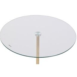 DKD Home Decor|Mesa de apoio DKD Home Decor Preto Transparente Dourado Cristal Aço 45 x 45 x 50 cm