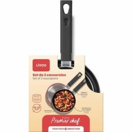 Livoo|Conjunto de Tachos Livoo Vermelho Silicone 2 Peças (2 Unidades)