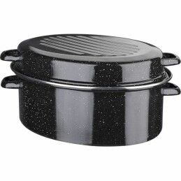 Menastyl|Caçarola com Tampa Menastyl Preto Aço esmaltado vitrificado 2 Peças