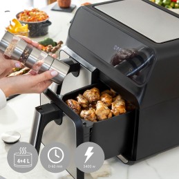 Fritadeira de Ar InnovaGoods Fryinn Double 8000 Preto 3400 W 8 L Aço inoxidável