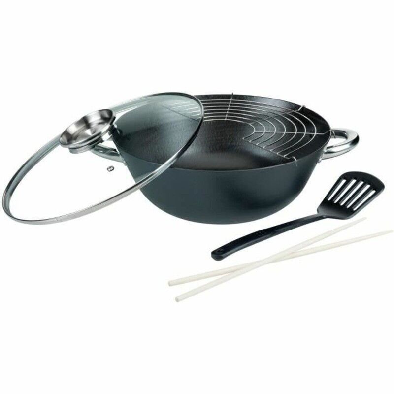 GSW|Frigideira Wok GSW Aço Aço forjado Ø 32 cm 4 Peças GSW|Frigideira Wok GSW Aço Aço forjado Ø 32 cm 4 Peças