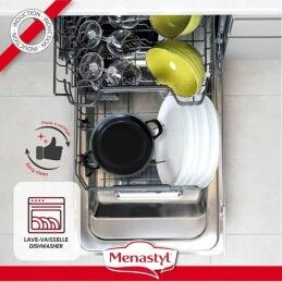 Menastyl|Caçarola com Tampa Menastyl Preto Aço esmaltado vitrificado 2 Peças