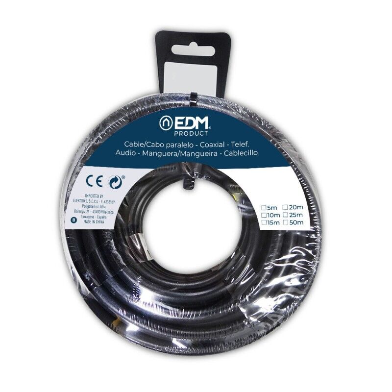 EDM Product|Cabo de Interface Paralelo EDM 28351 28351 Preto 25 m 3 x 2,5 mm EDM Product|Cabo de Interface Paralelo EDM 28351 28351 Preto 25 m 3 x 2,5 mm