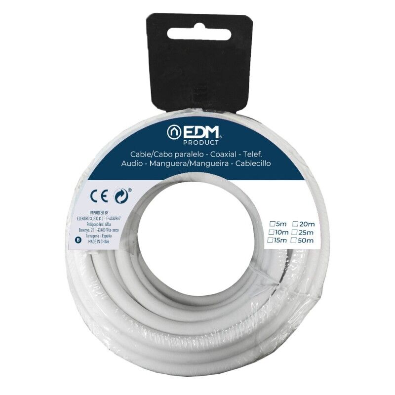 EDM Product|Cabo de Interface Paralelo EDM 28036 28036 Branco 50 m 2 x 1,5 mm EDM Product|Cabo de Interface Paralelo EDM 28036 28036 Branco 50 m 2 x 1,5 mm