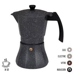 EDM Product|Cafeteira Italiana EDM Preto Alumínio 12 Kopjes Indução